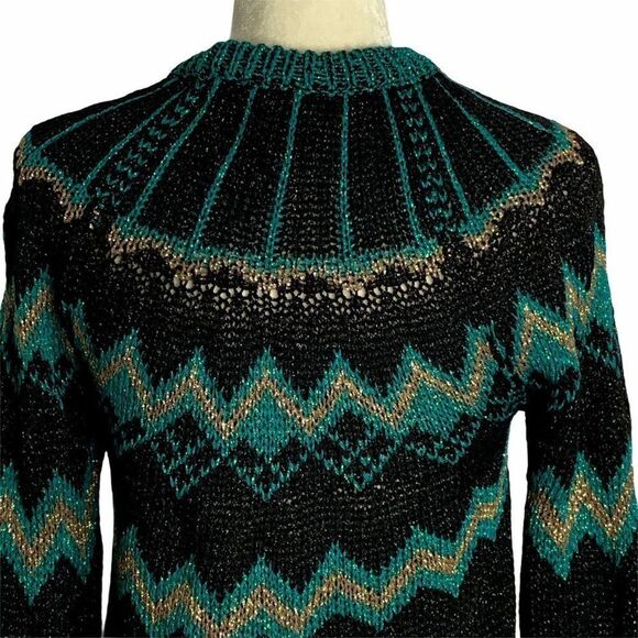 Nude Brand Metallic Loose Knit Pullover Sweater S - Picture 4 of 6